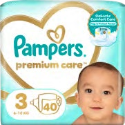 Premium Care Dětské pleny, Opět ve stálé nabídce 40/34/30/26 ks, vel. 3/4/5/6