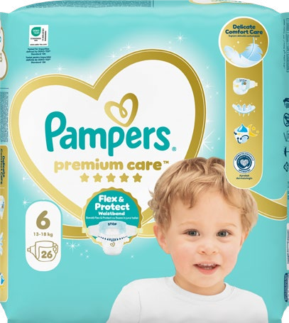 6-10 kg 11-16 kg 13-18 kg, PAMPERS Premium Care Dětské pleny 40/34/30/26 ks