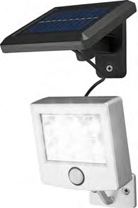 Solární LED reflektor, úhel snímání 90° detektor pohybu soumrakový senzor integrovaný/samostatný solární panel