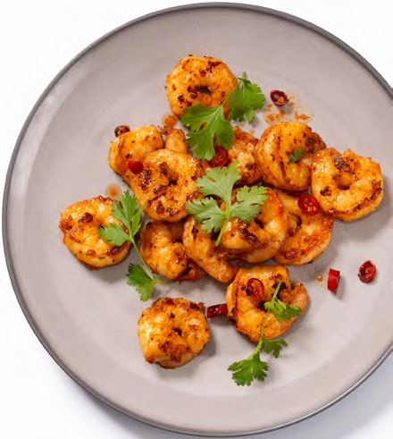 Marinované krevety chilli, baleno v ochranné atmosféře